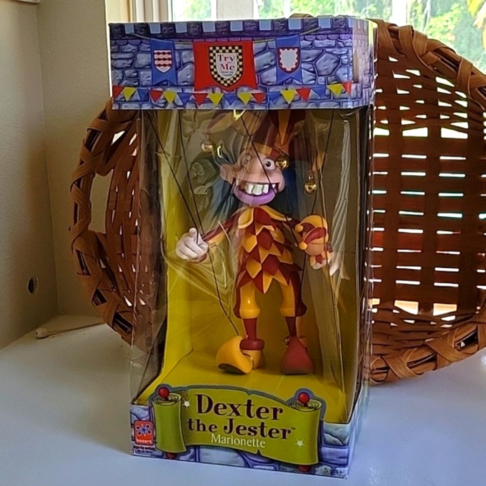 DEXTER-JESTER MARIONETTE 4-STRING PUPPET BY ARTIST DANIEL OATES 2001 VINTAGE